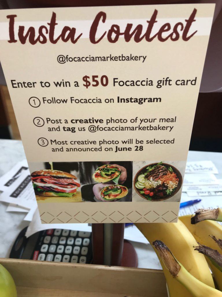 Focaccia Market Bakery instagram competition
