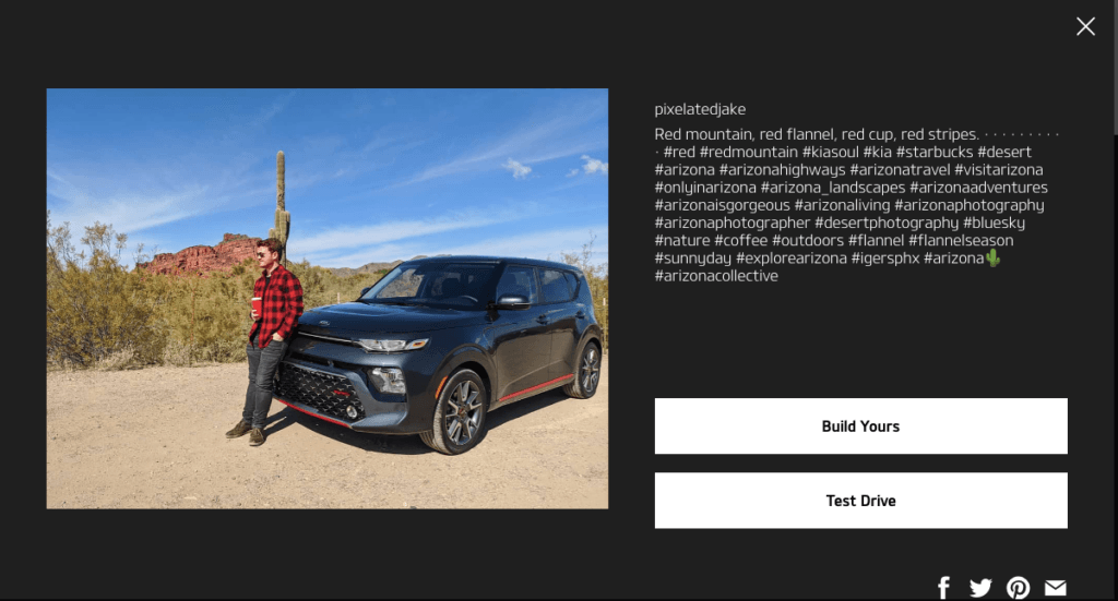 Kia social proof UGC example