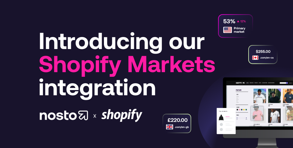 Nosto announces full end-to-end integration with Shopify Markets, giving commerce brands complete control and flexibility over multi-market personalization