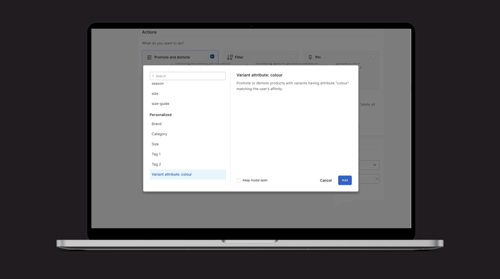 Boost relevance with personalized search rules based on each shopper’s color affinities thumbnail