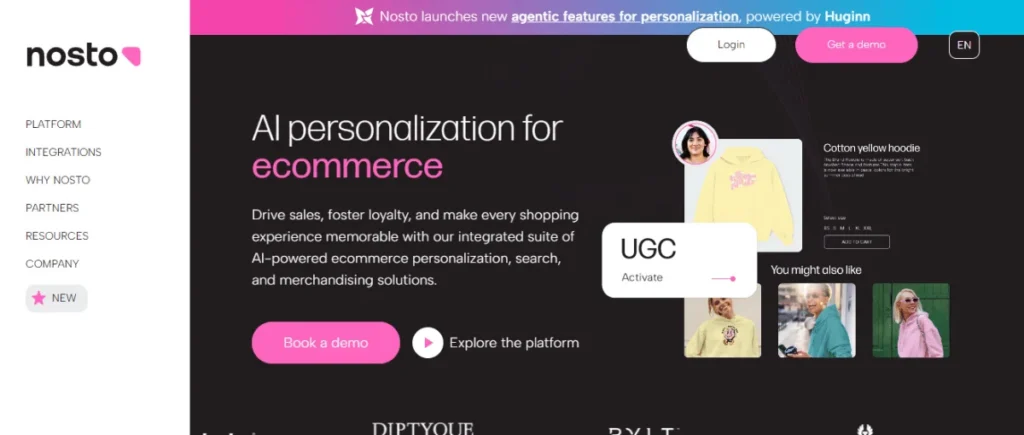 Nosto Homepage