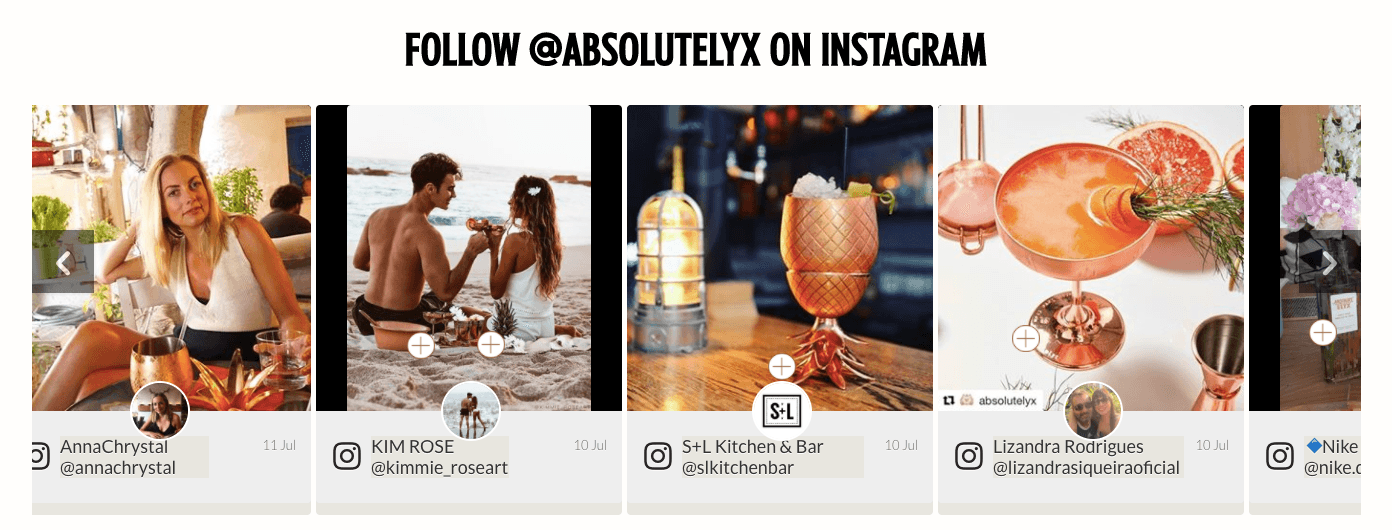 Absolut Elyx UGC example