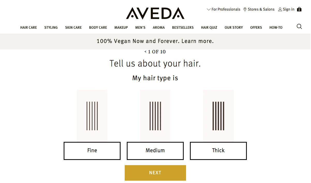 Aveda hair quiz
