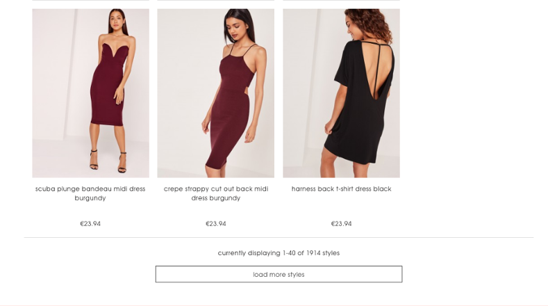 Missguided 'load more' option