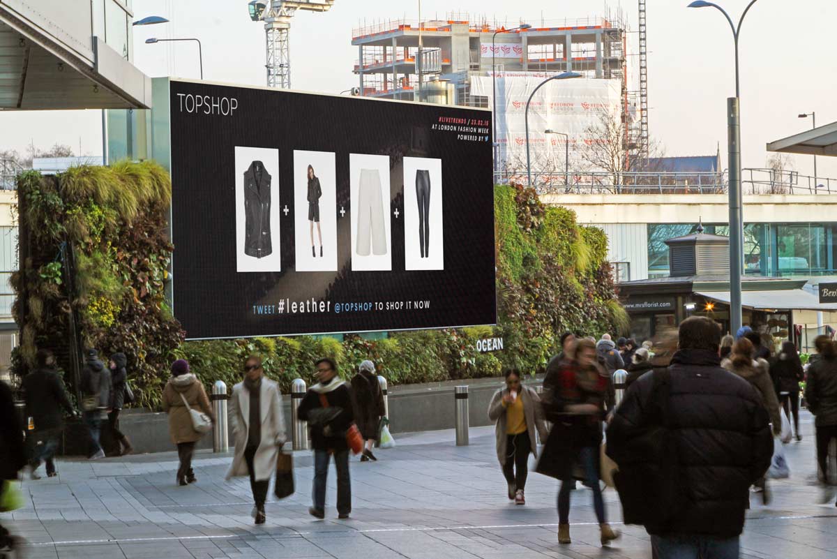 Topshop UGC digital out of home billboards